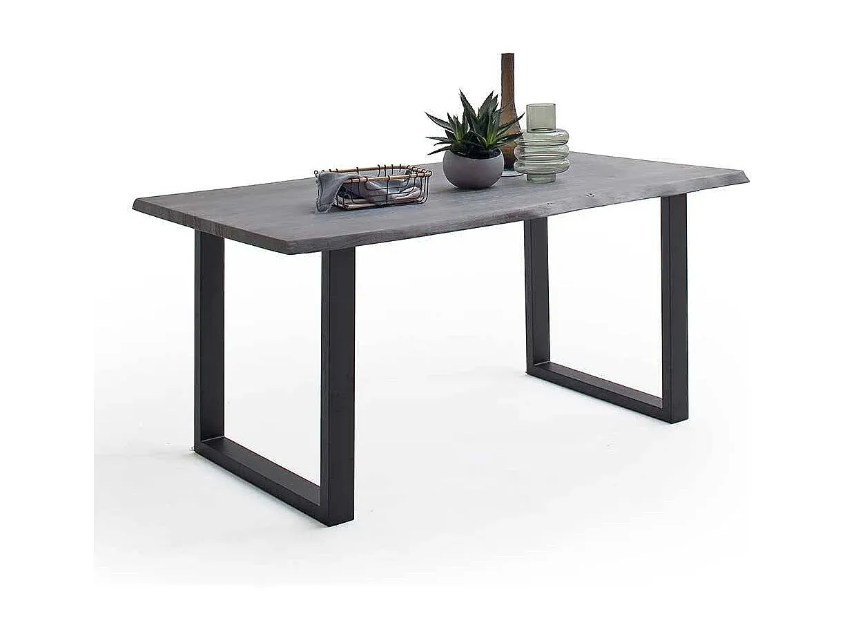 Esszimmertisch aus Akazienholz mit Metallgestell