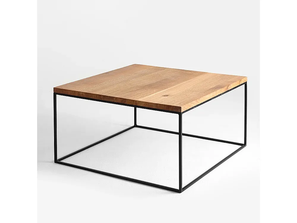 Moderner Wohnzimmertisch aus massivem Holz in Schwarz