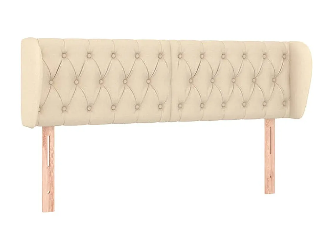 Stoff-Kopfteil mit Ohren in Creme 147x23x78/88 cm