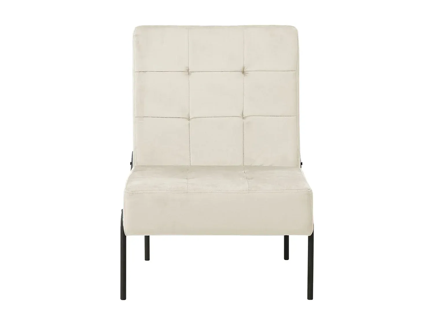 Bequemer Samtstuhl in Cremeweiß, 65x79x87 cm