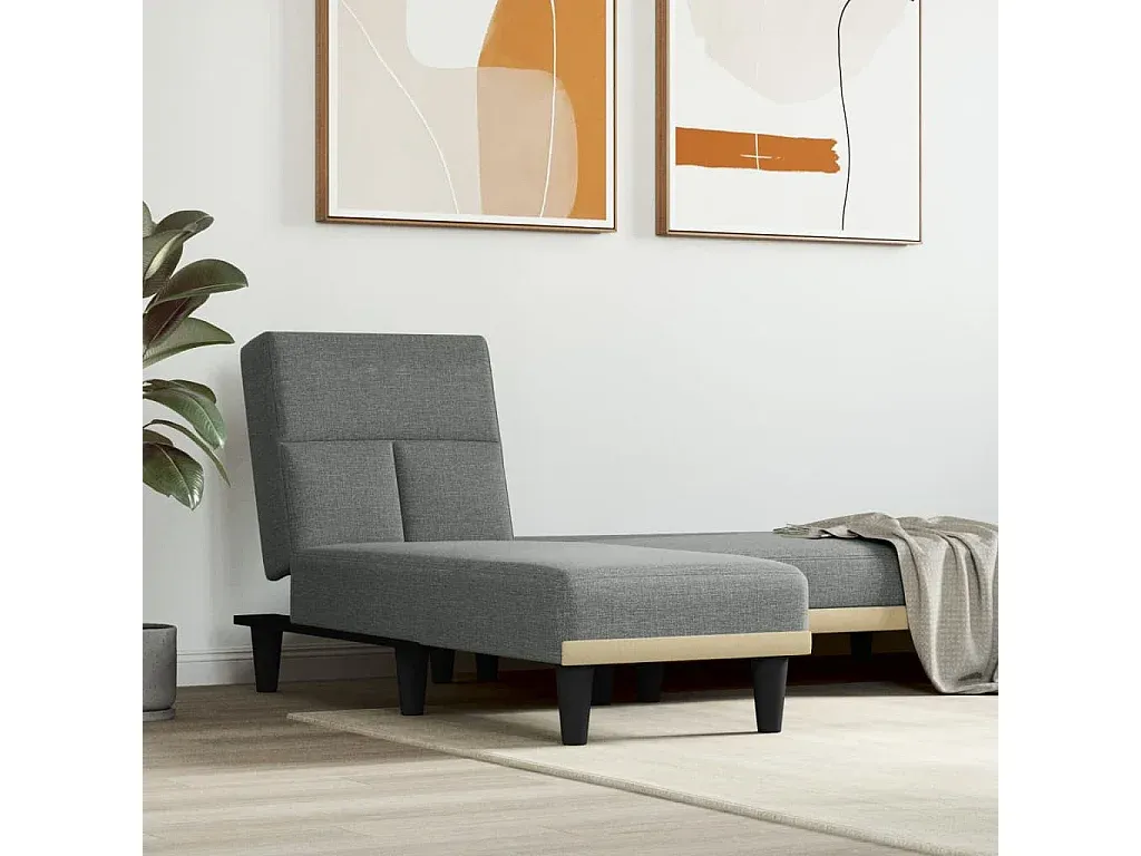 Bequeme Chaiselongue aus Dunkelgrauem Stoff