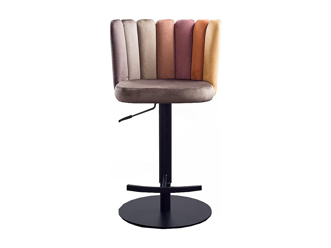 Höhenverstellbarer Barhocker aus Samt in Braun