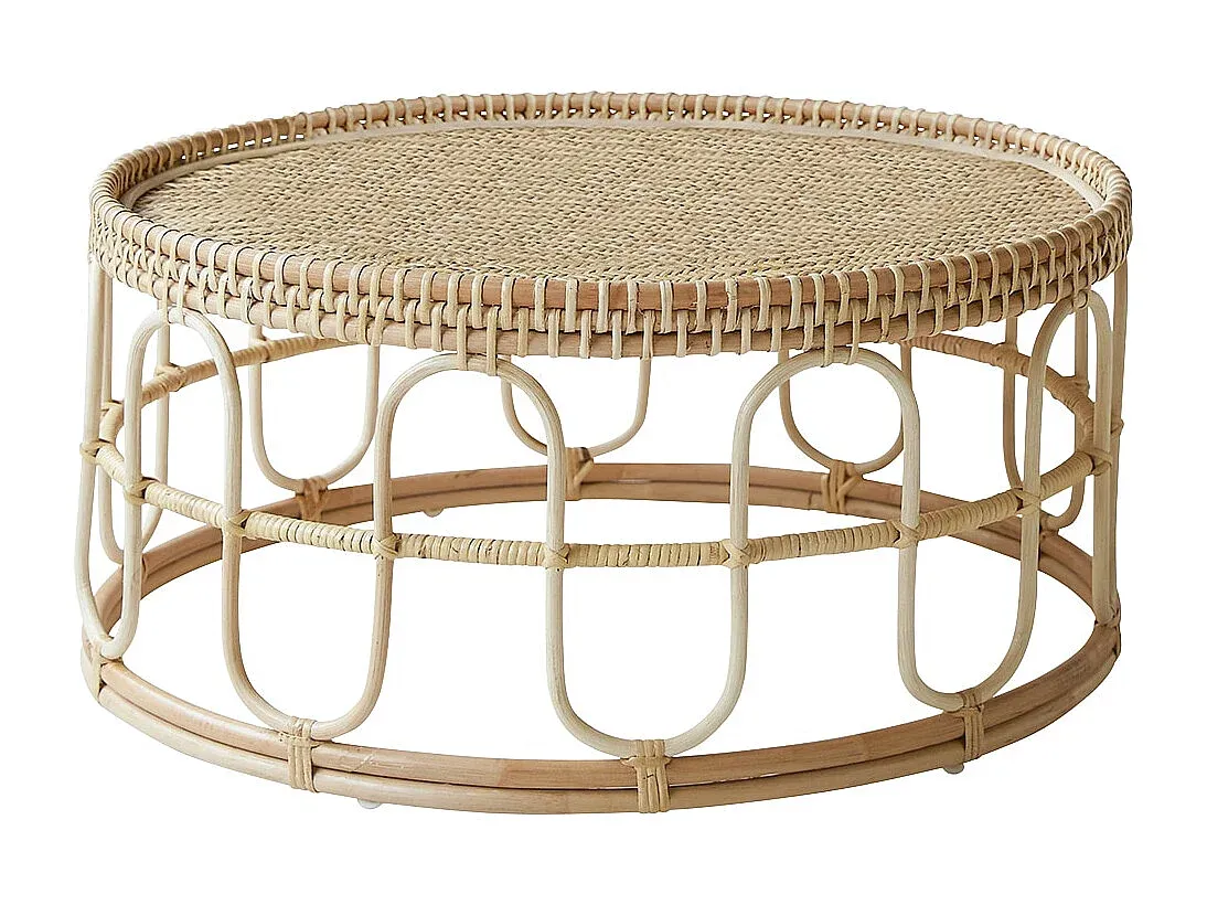 Moderner Rattan-Couchtisch für Wohnzimmer