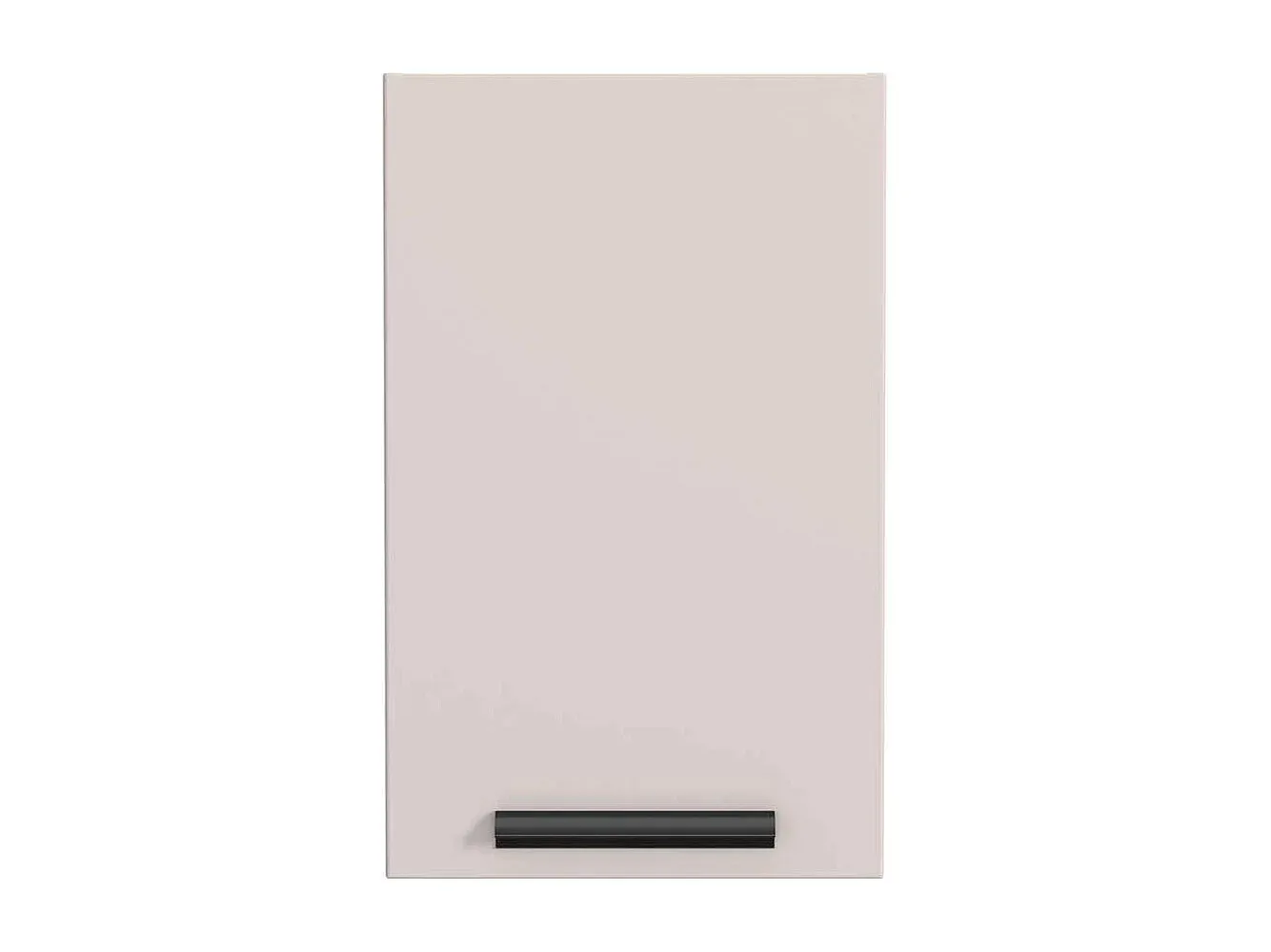 Hellgrauer Badezimmerschrank mit Metallgriff