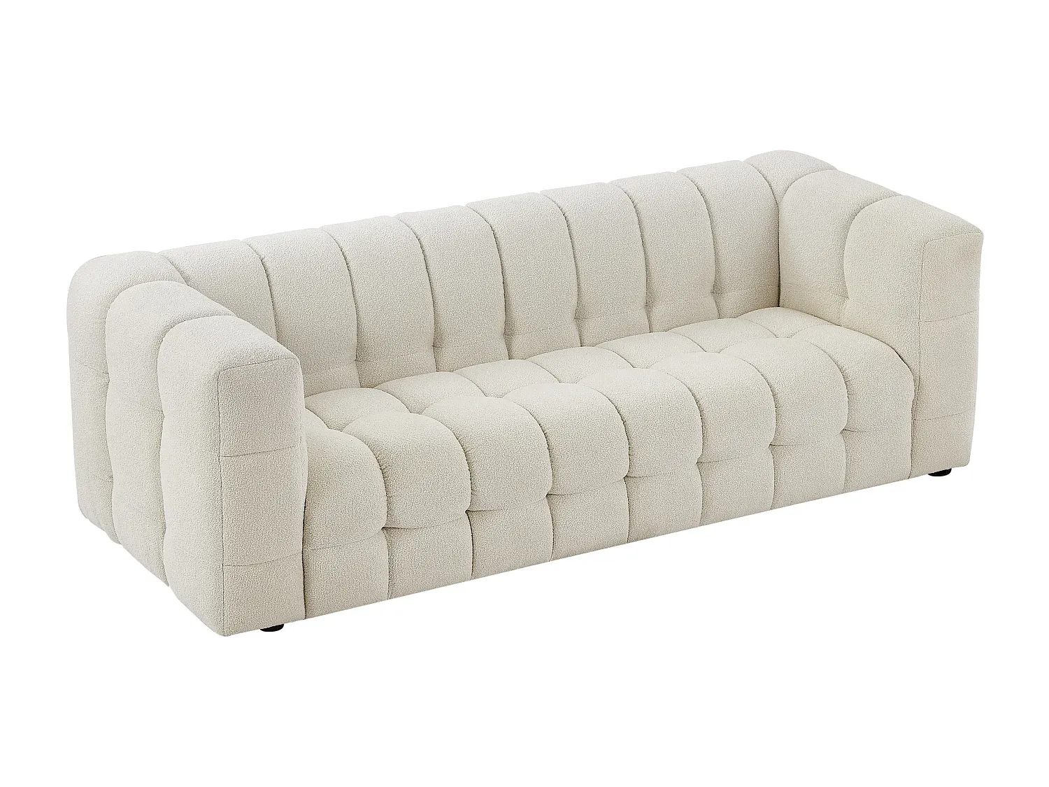 Bequeme Sofagarnitur aus Bouclé-Stoff