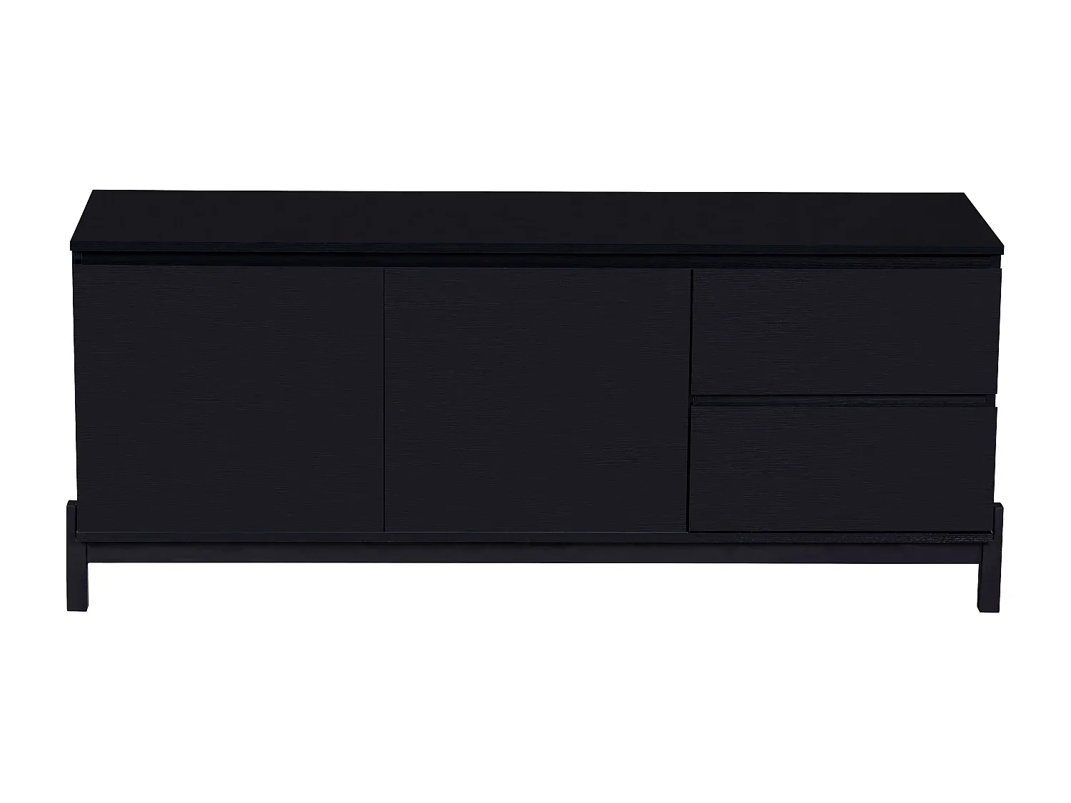 Schwarze Kommode mit Türen und Schubladen 135x40x56