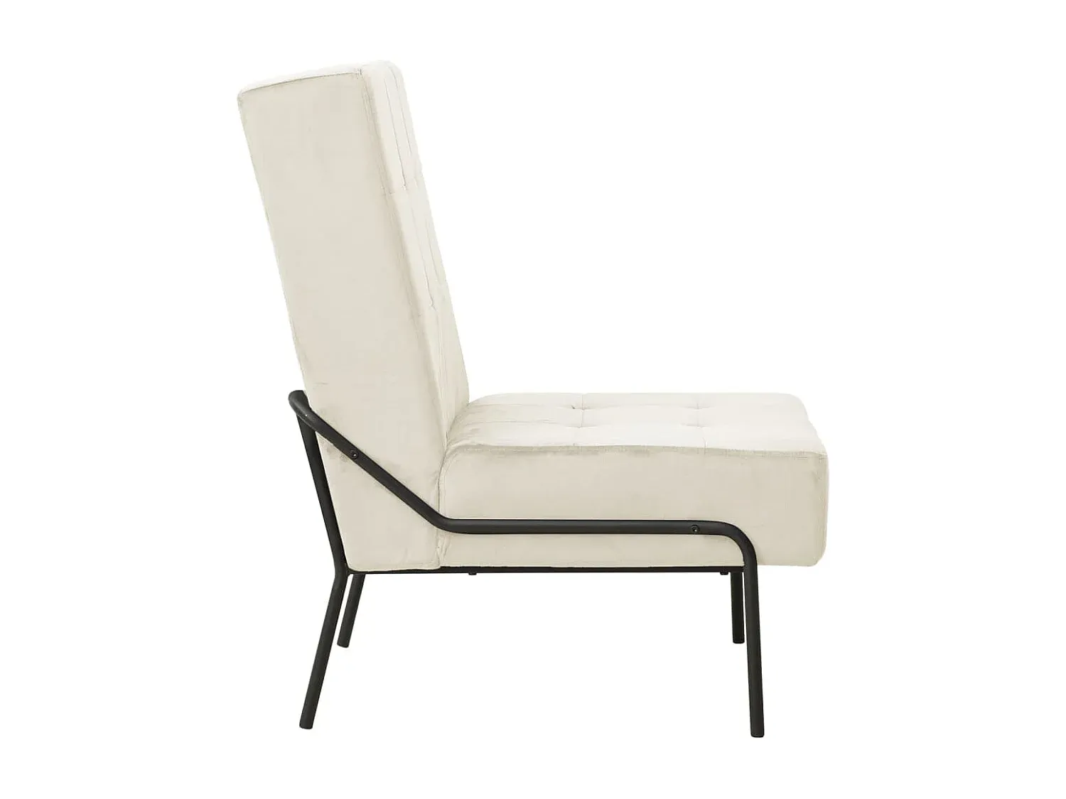 Bequemer Samtstuhl in Cremeweiß, 65x79x87 cm