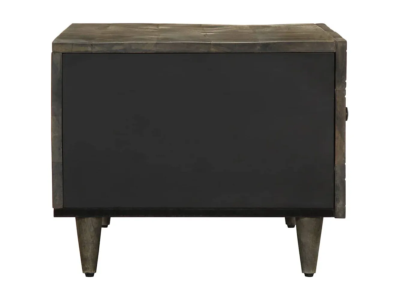 Moderner Wohnzimmertisch aus Mangoholz, Hellgrau