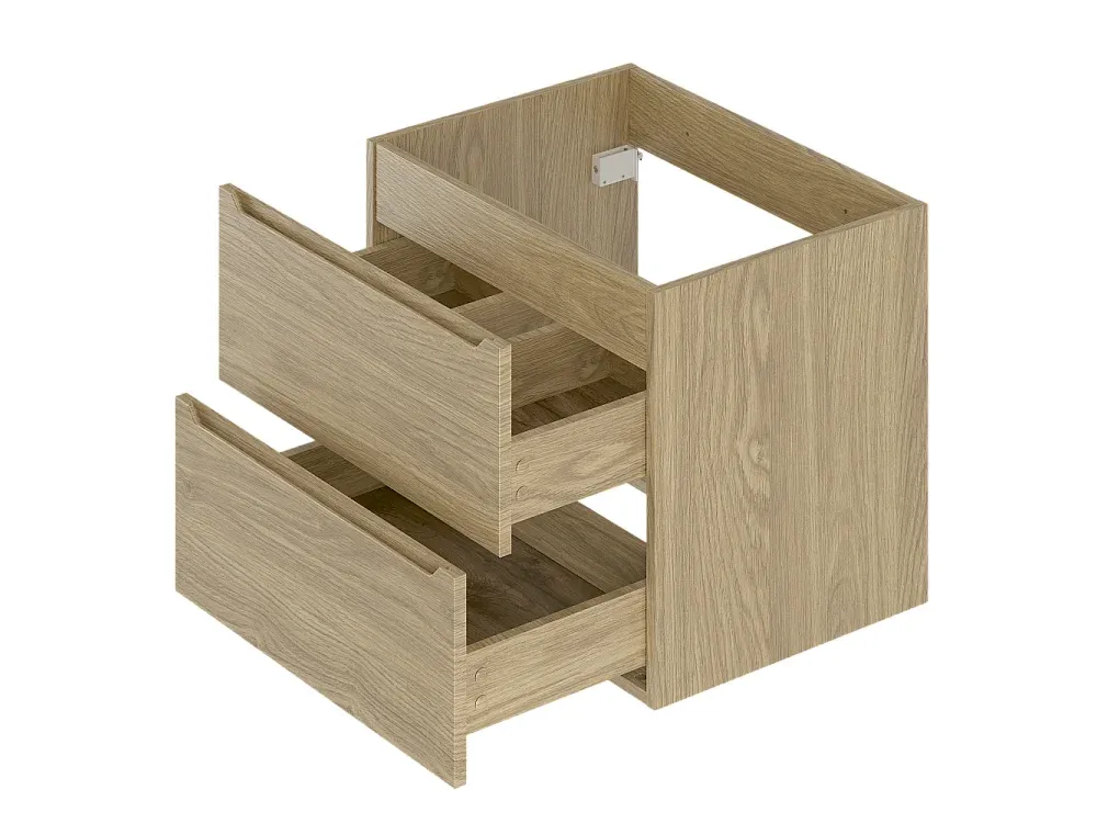 Badezimmerschrank mit Eichenholzplatte, 60 cm