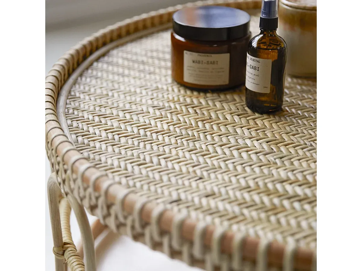 Moderner Rattan-Couchtisch für Wohnzimmer