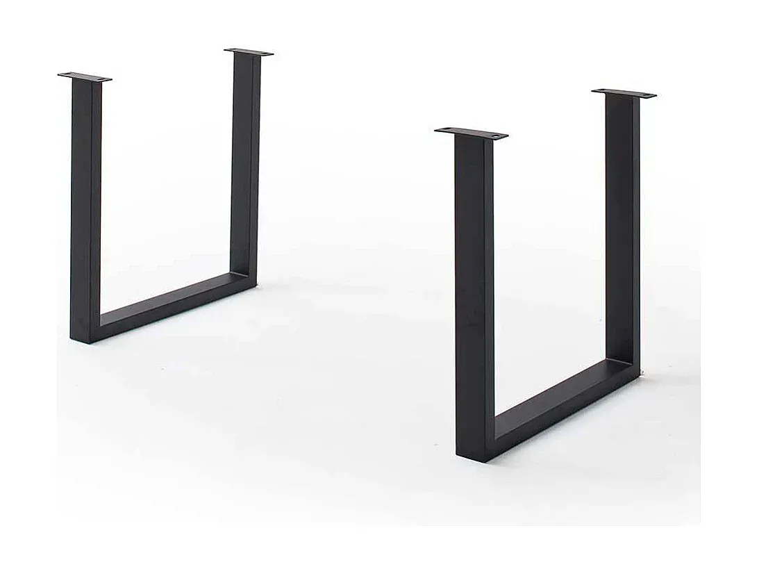 Esszimmertisch aus Akazienholz mit Metallgestell