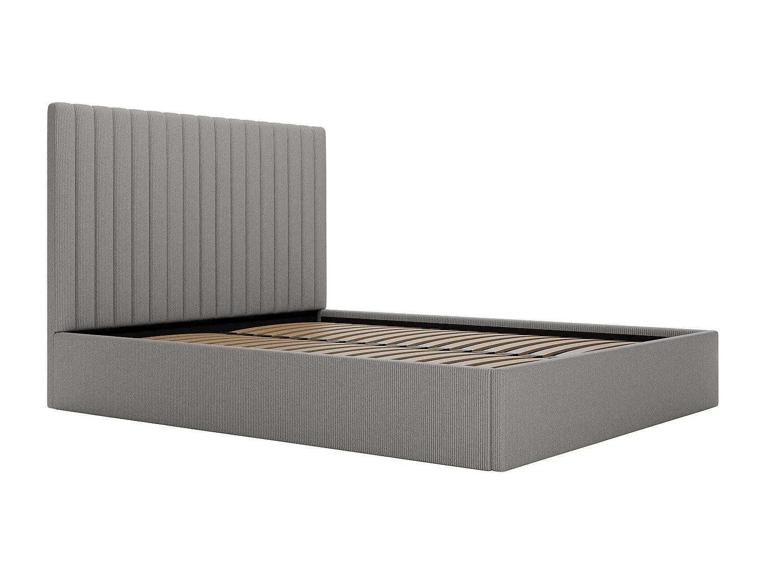 Bett mit Stauraum und Kopfteil - 160 x 200 cm - Grau