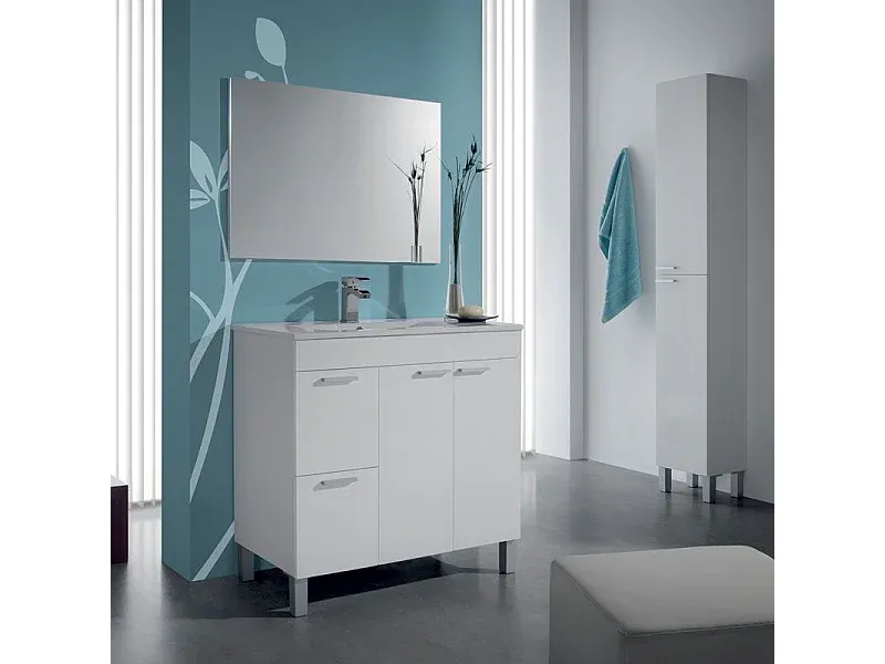 Hoher Badezimmerschrank mit 2 Türen, 182 cm