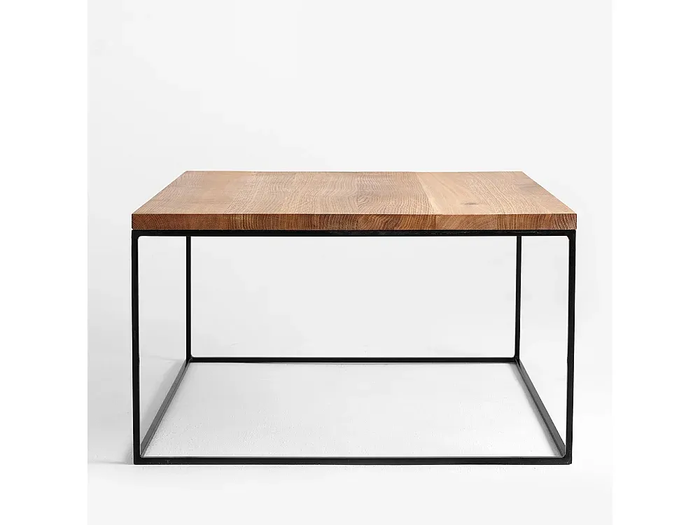 Moderner Wohnzimmertisch aus massivem Holz in Schwarz