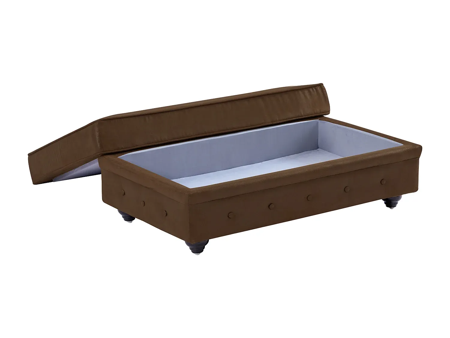 Stauraumhocker in Mikrofaser und Lederoptik