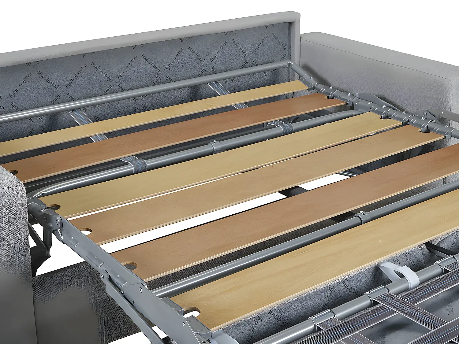 Elegantes 3-Sitzer Schlafsofa aus Samt in Dunkelblau