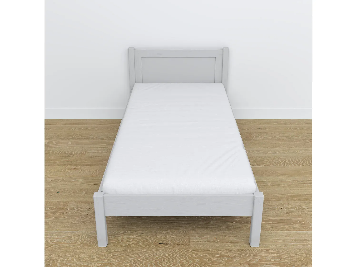 Einfaches Holzbett Grau 100x180 cm
