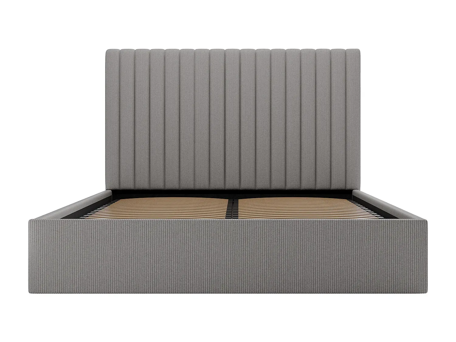 Bett mit Stauraum und Kopfteil - 160 x 200 cm - Grau