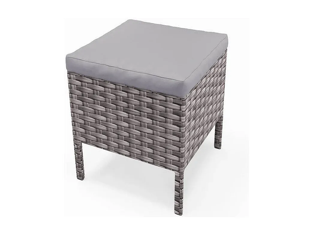 Gartenmöbel-Set aus Polyrattan, 7-teilig, hellgrau