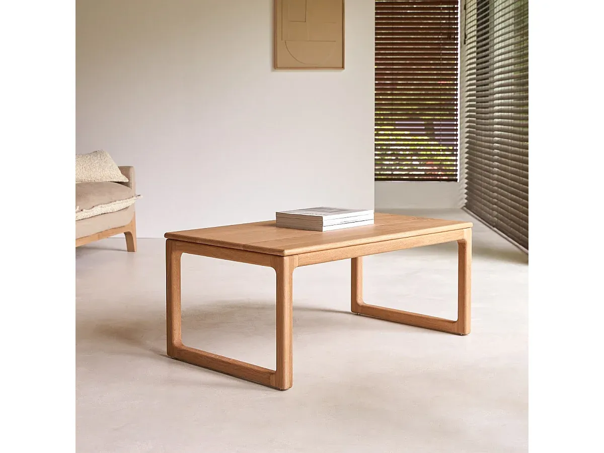 Moderner Couchtisch aus massiver Eiche, 100 x 56 cm