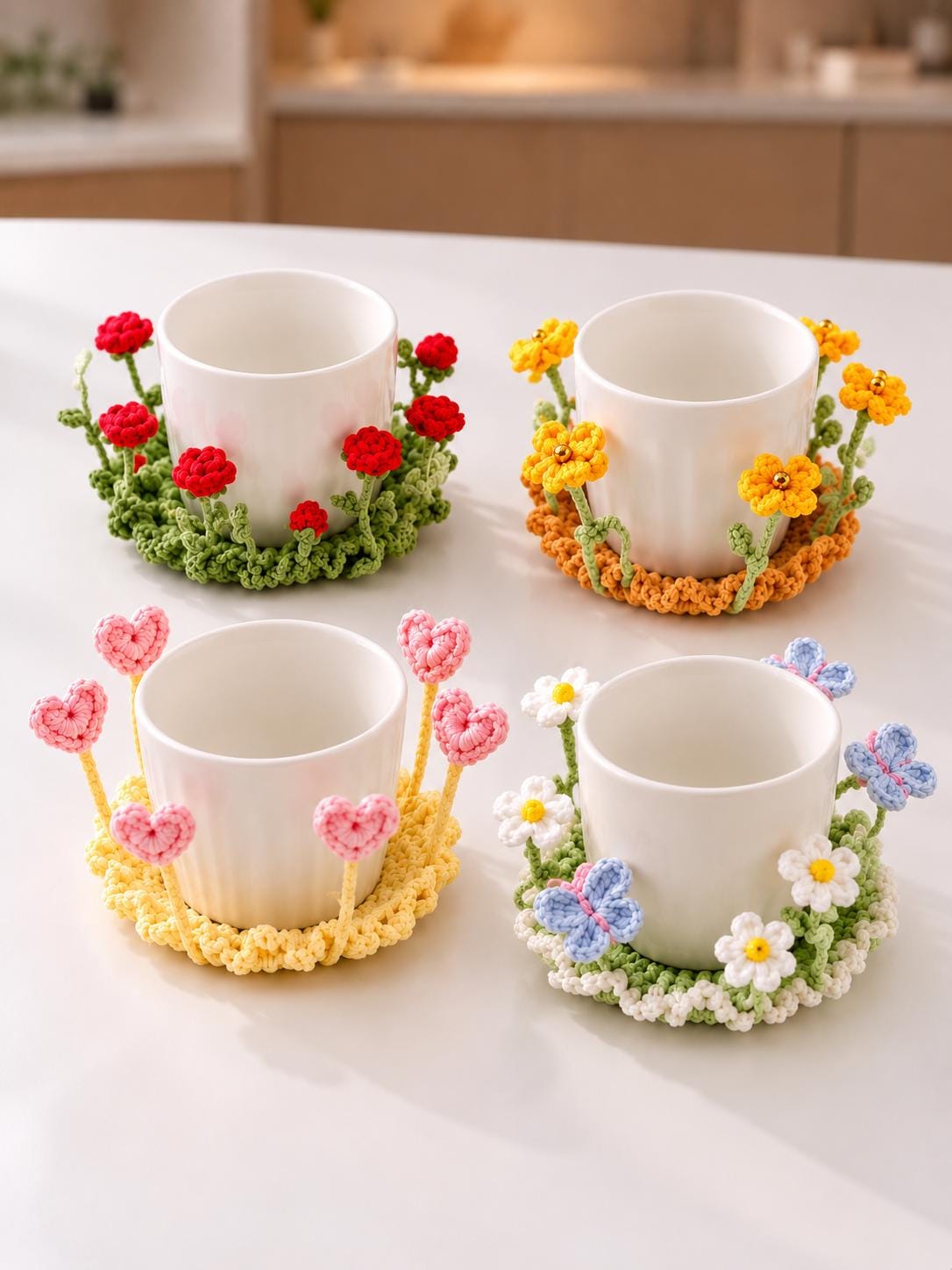 Crochet Flower Pop-Up Coaster DIY Kit