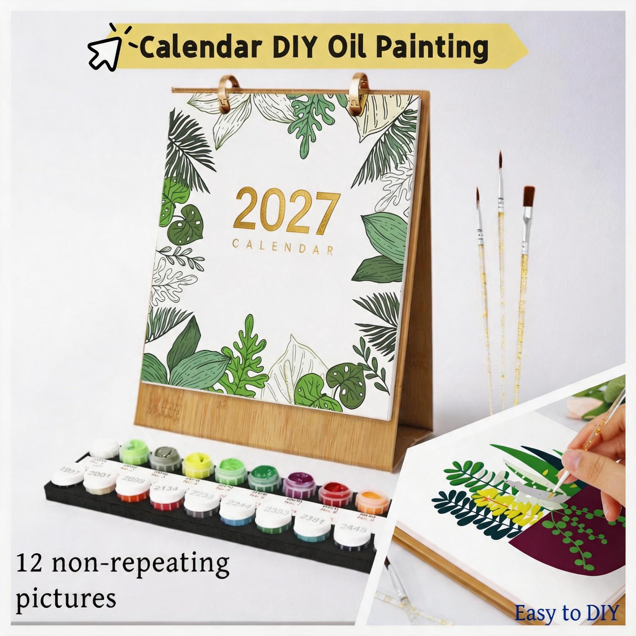 DIY Painting Desk Calendar 2027, Plant Digital Calendar