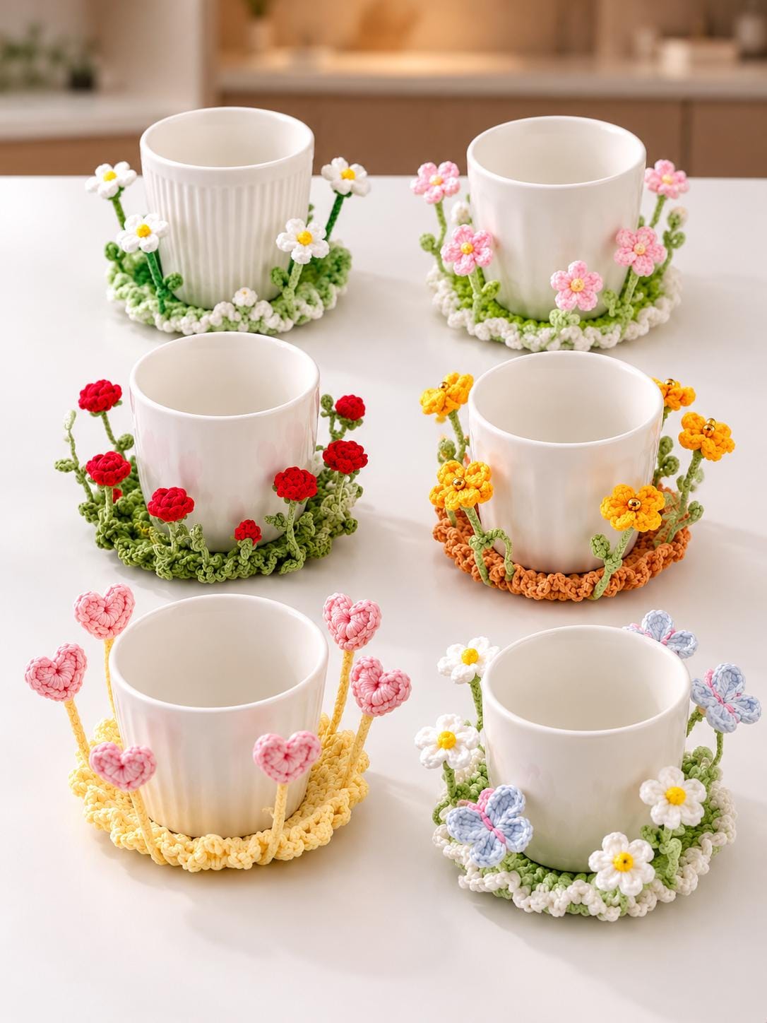 Crochet Flower Pop-Up Coaster DIY Kit
