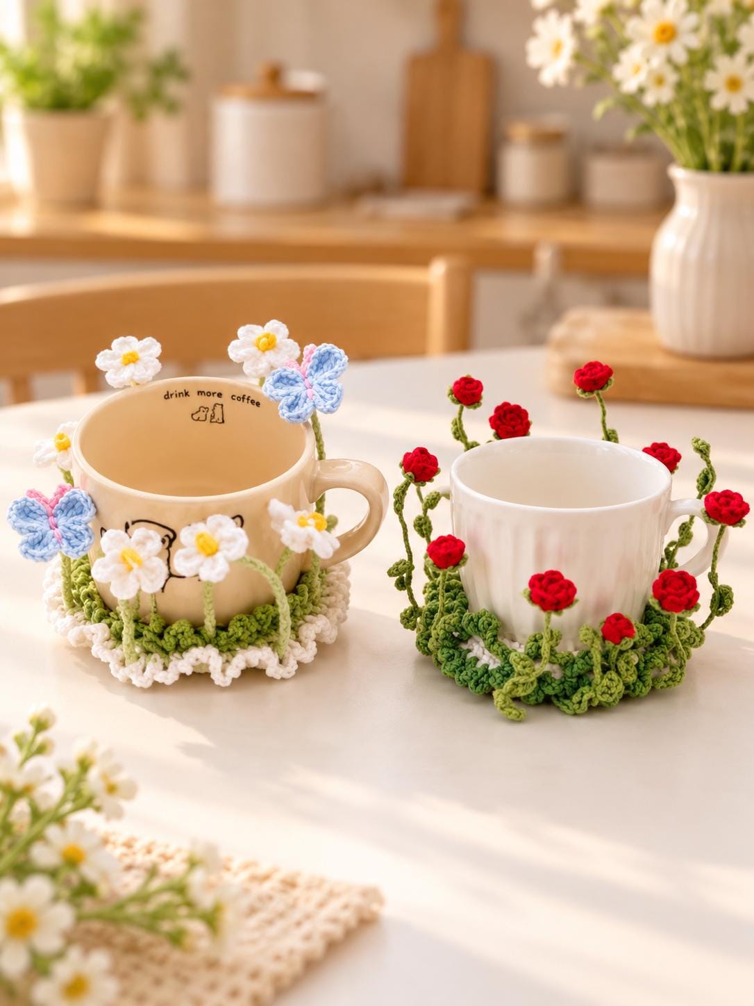 Crochet Flower Pop-Up Coaster DIY Kit