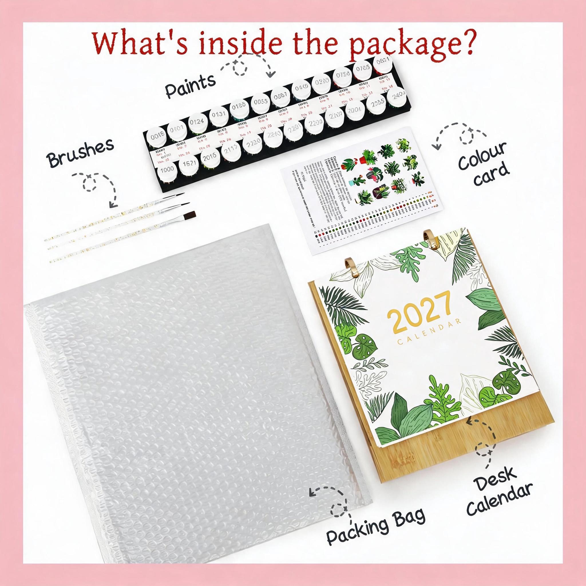 DIY Painting Desk Calendar 2027, Plant Digital Calendar