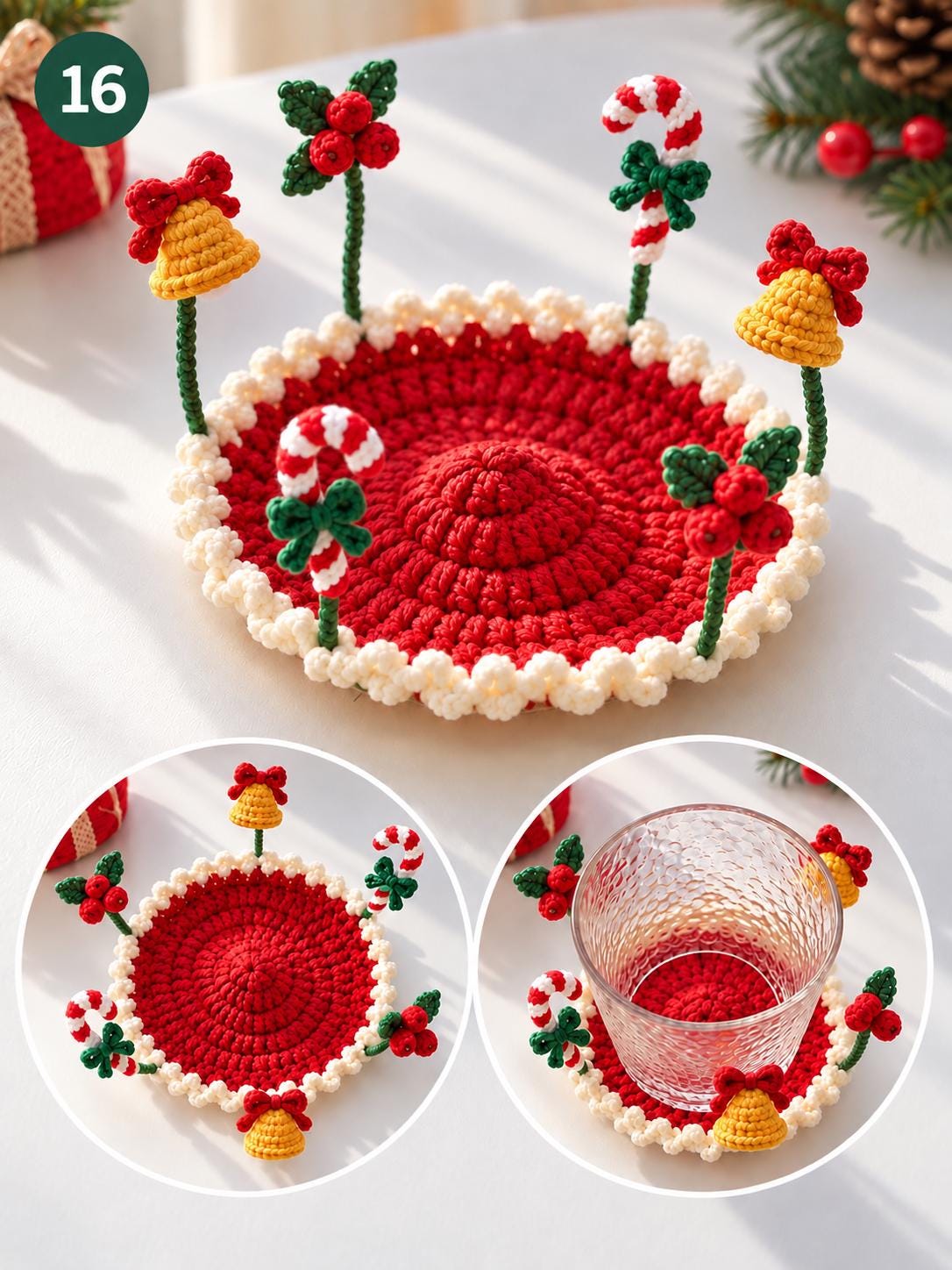 Crochet Flower Pop-Up Coaster DIY Kit