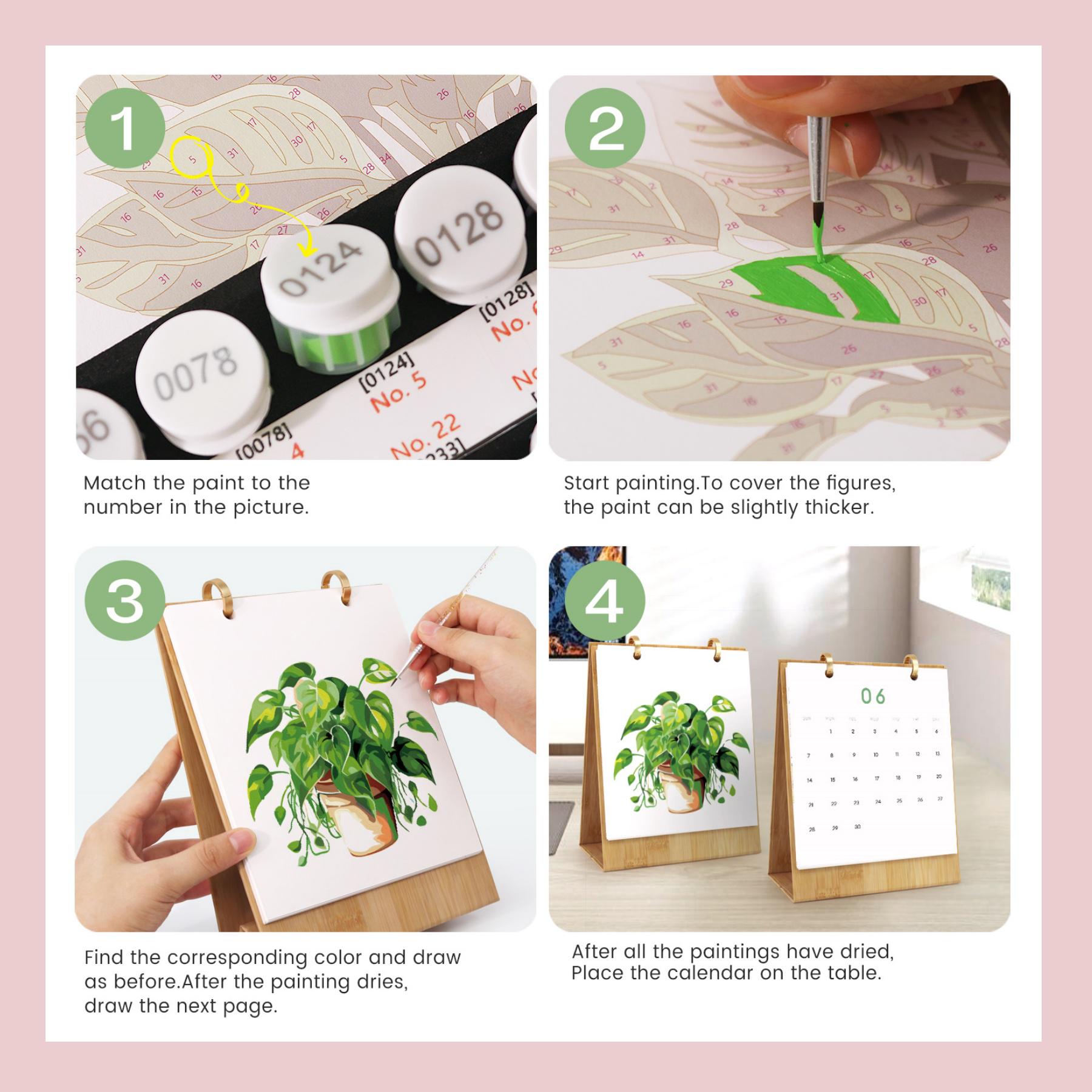 DIY Painting Desk Calendar 2027, Plant Digital Calendar