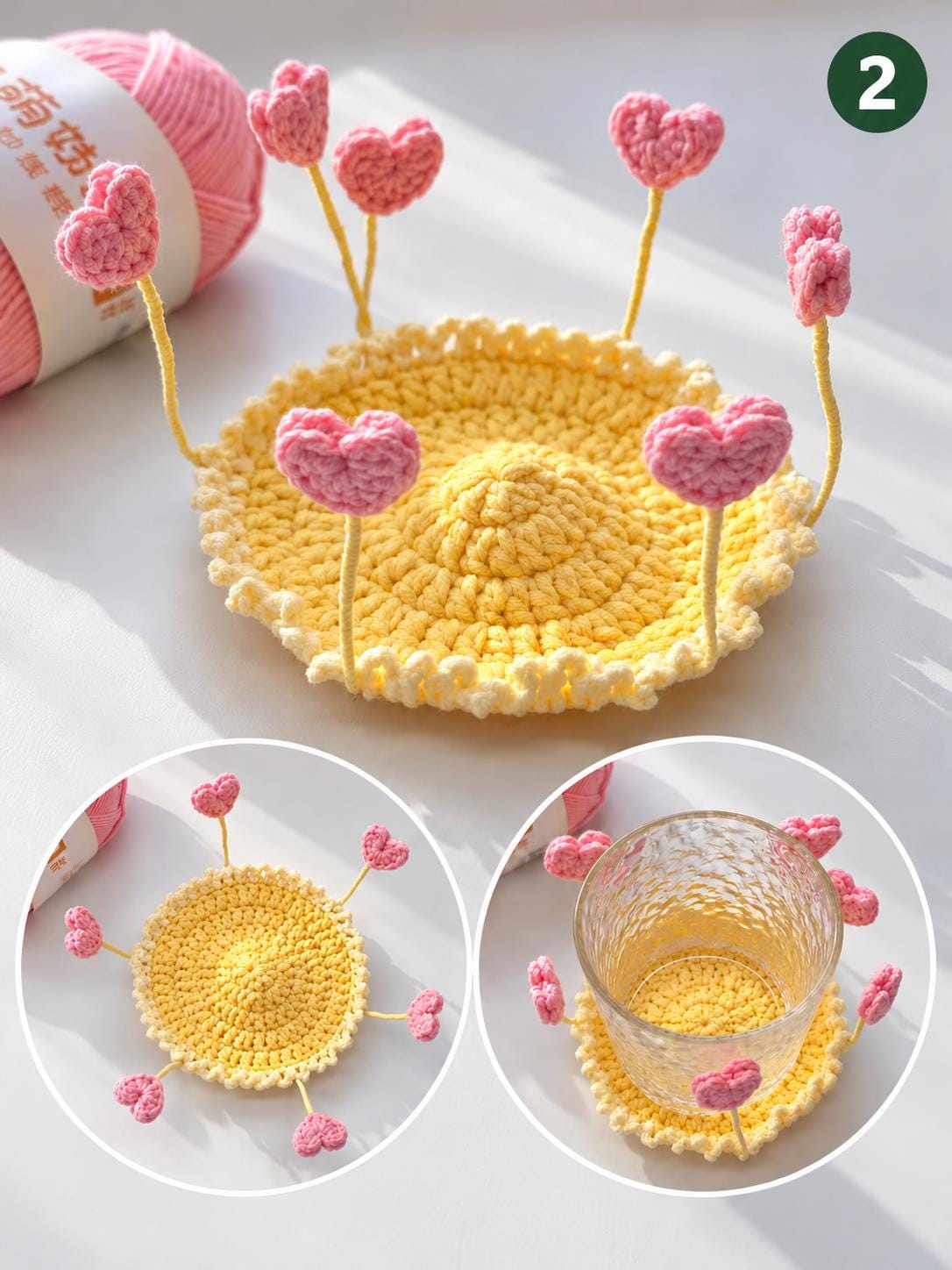 Crochet Flower Pop-Up Coaster DIY Kit