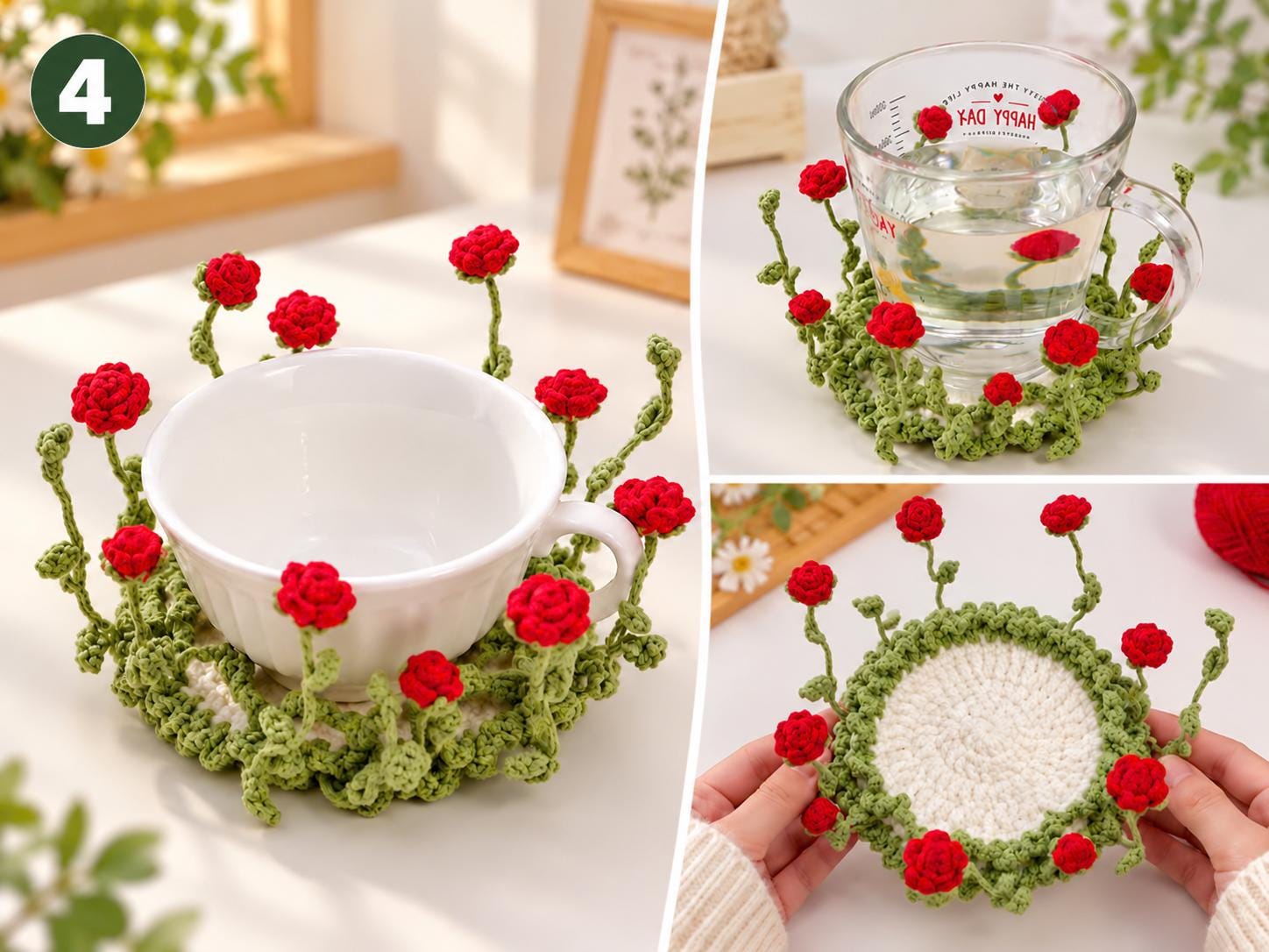 Crochet Flower Pop-Up Coaster DIY Kit