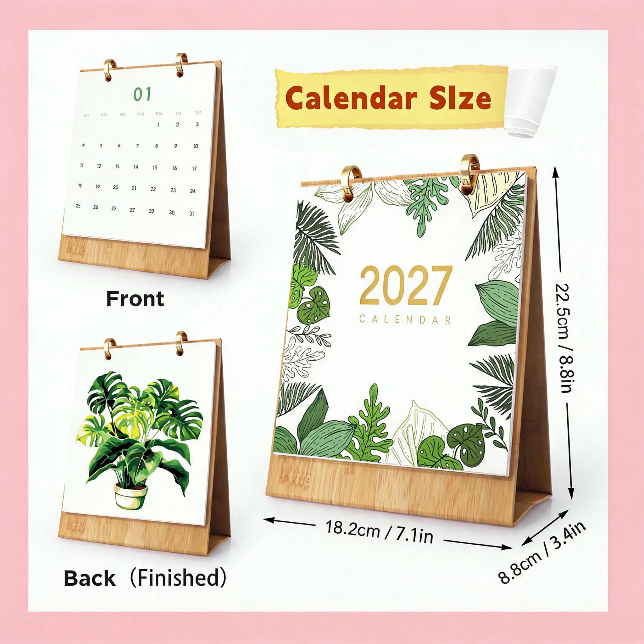 DIY Painting Desk Calendar 2027, Plant Digital Calendar