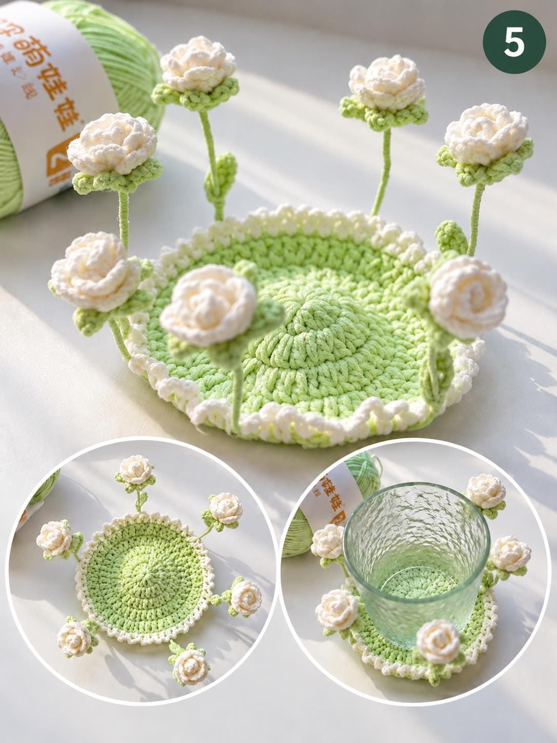 Crochet Flower Pop-Up Coaster DIY Kit