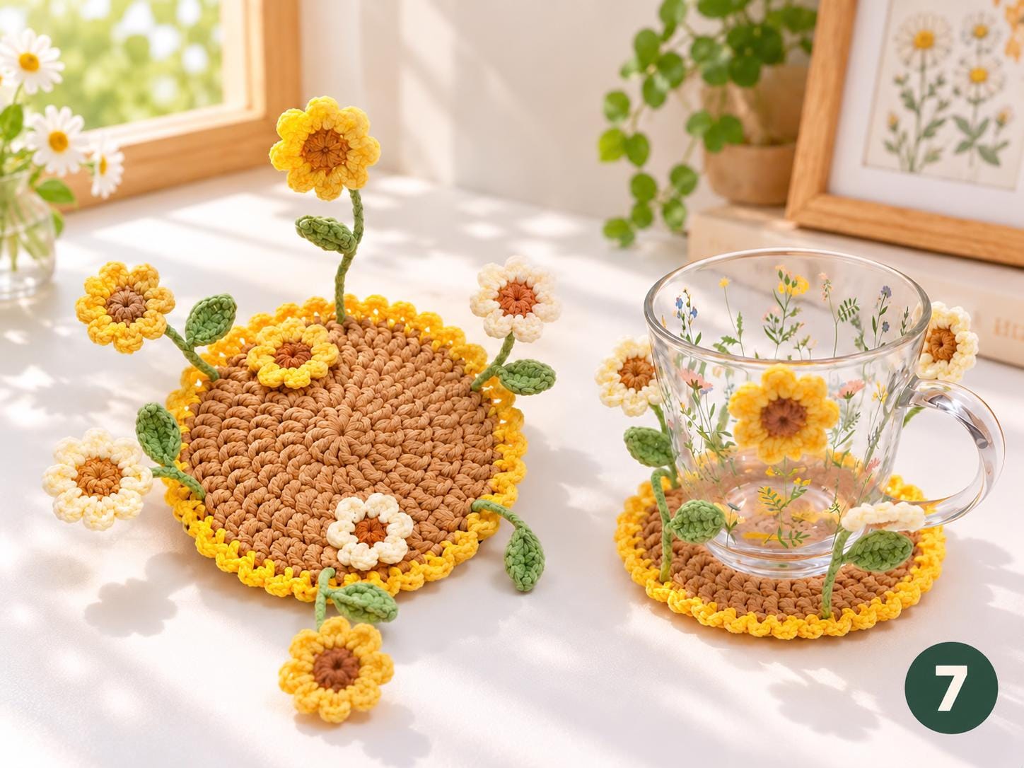 Crochet Flower Pop-Up Coaster DIY Kit
