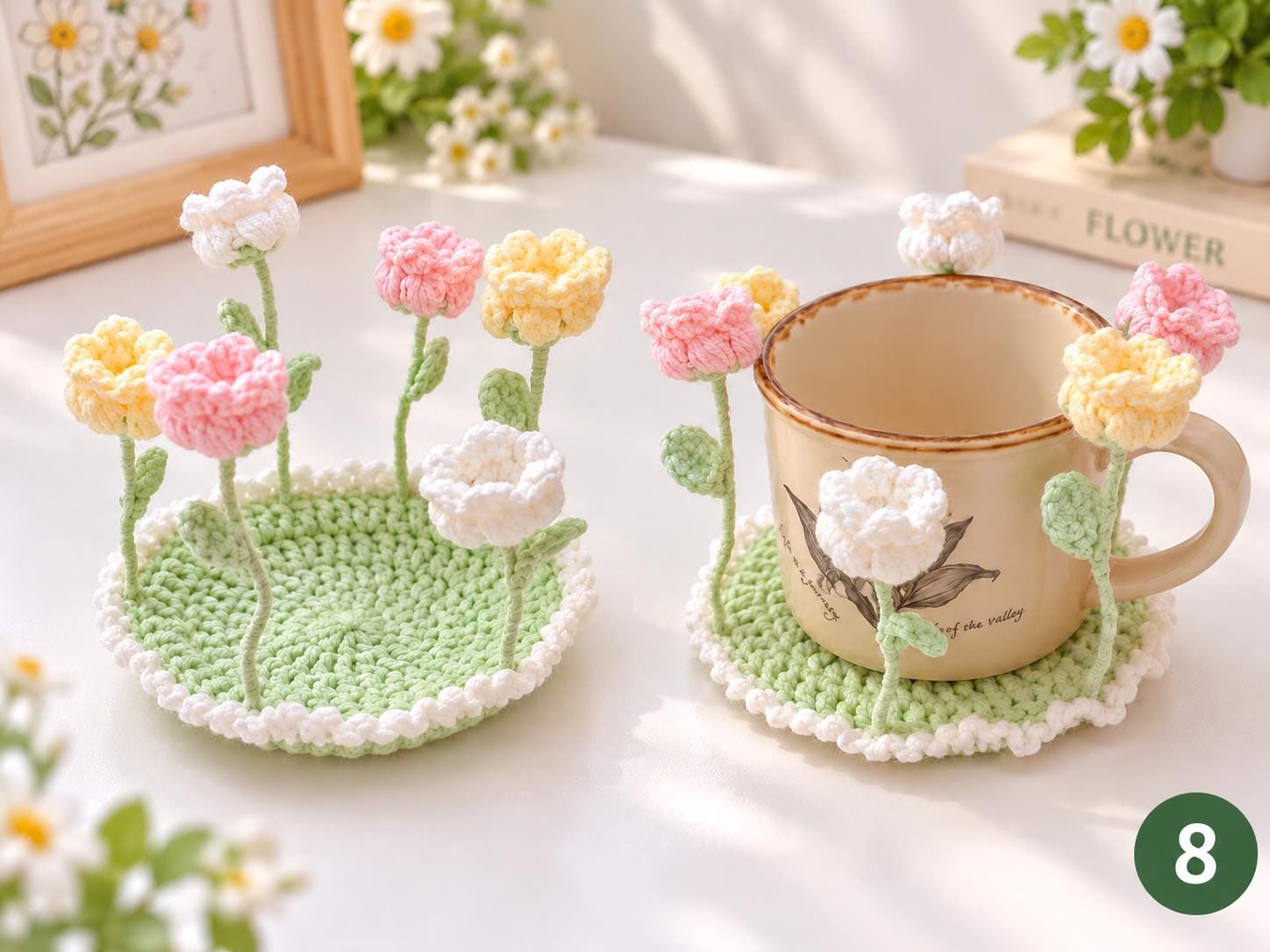 Crochet Flower Pop-Up Coaster DIY Kit