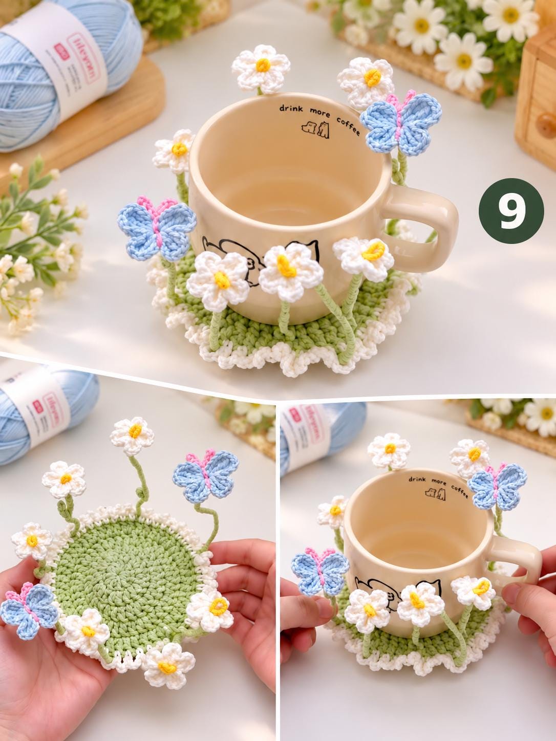 Crochet Flower Pop-Up Coaster DIY Kit