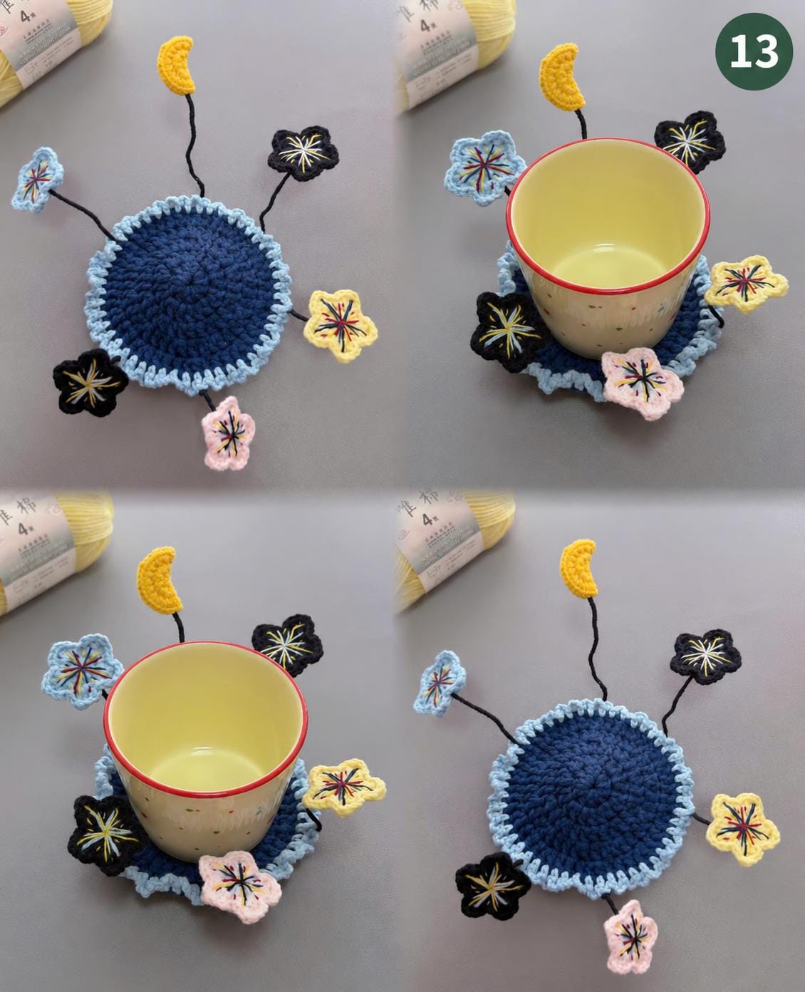 Crochet Flower Pop-Up Coaster DIY Kit