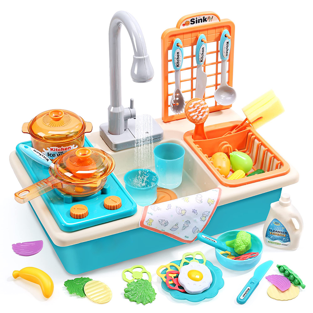 Toddler Play Sink with Real Running Water – Sensory Kitchen Toy