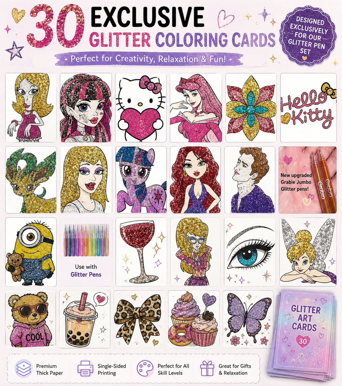 Exclusive Glitter Art Cards