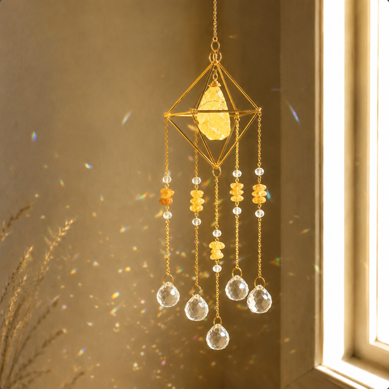 Raw Crystal Rainbow Suncatcher