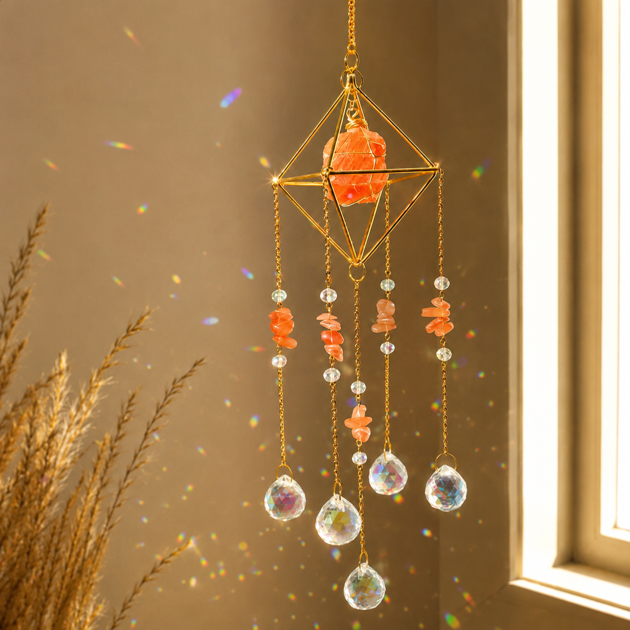 Raw Crystal Rainbow Suncatcher