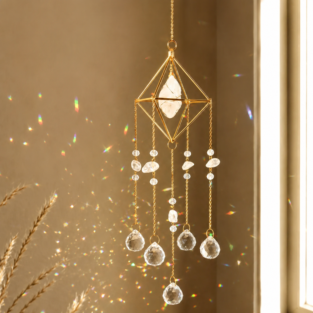 Raw Crystal Rainbow Suncatcher