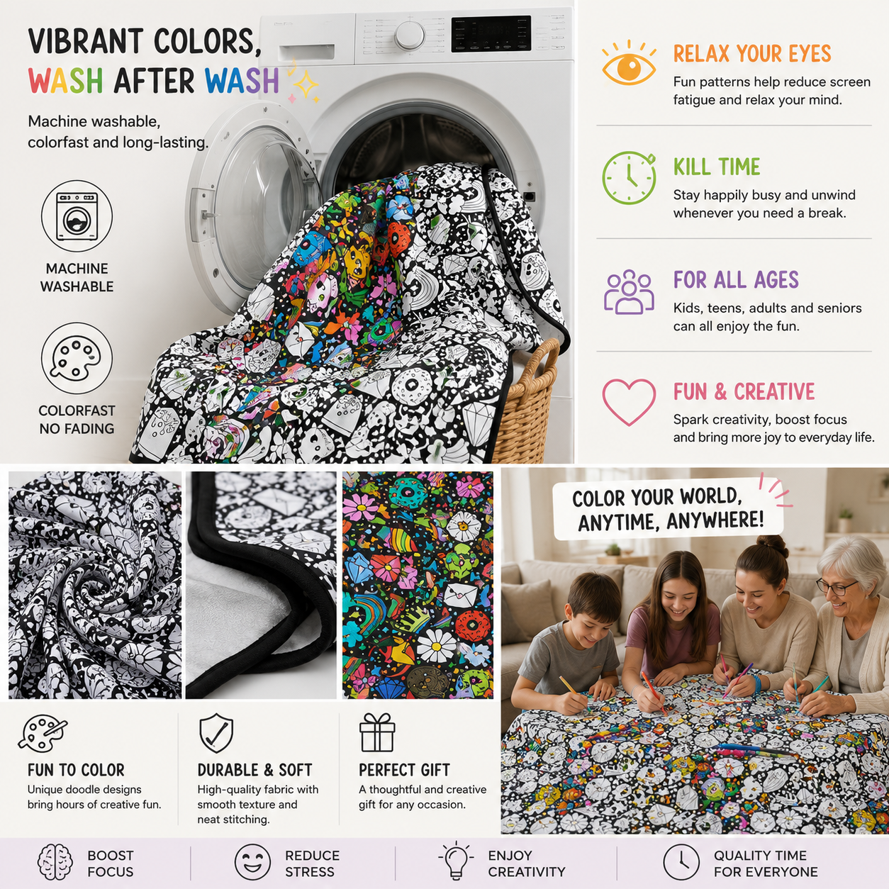 My Cozy Doodle Moments Blanket