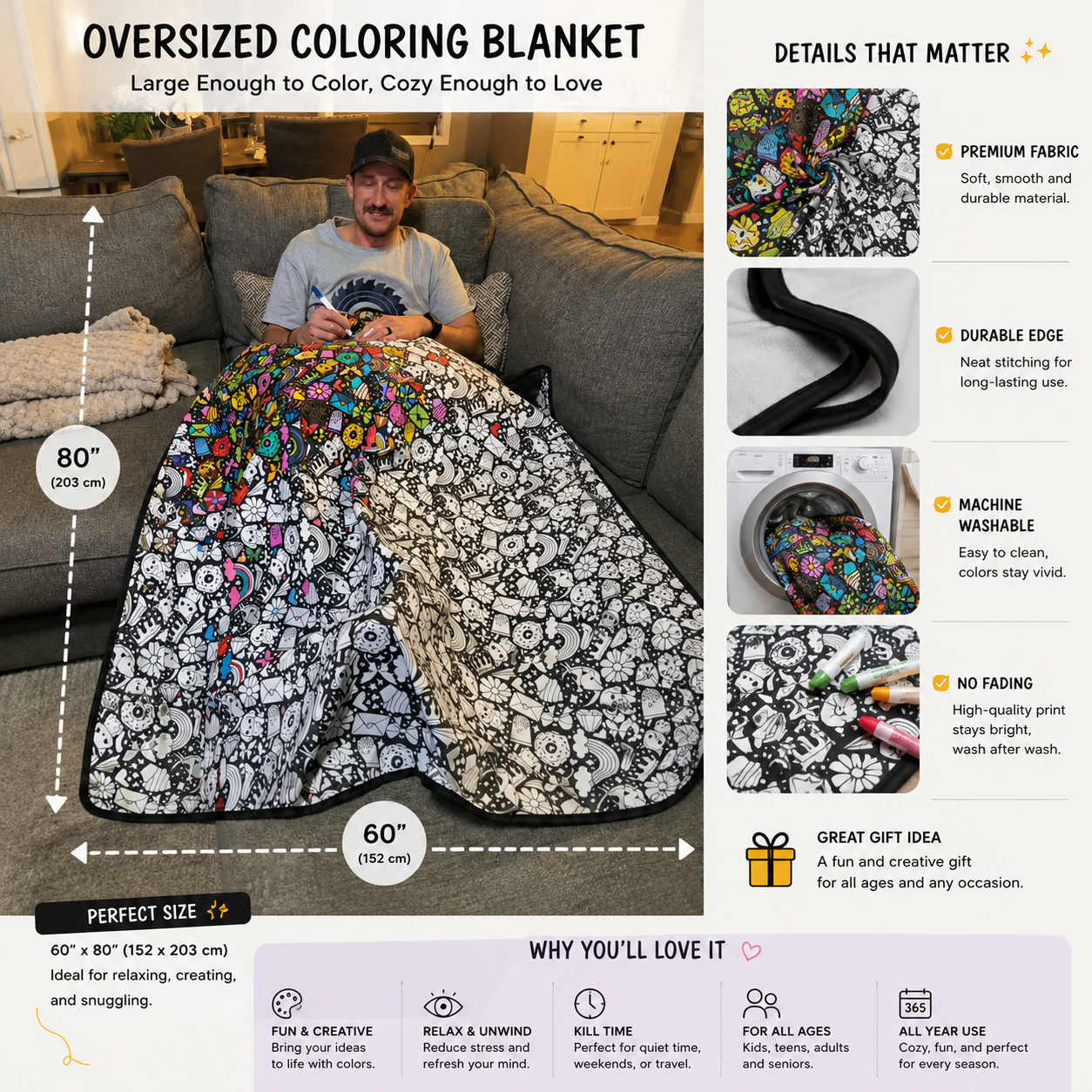 My Cozy Doodle Moments Blanket