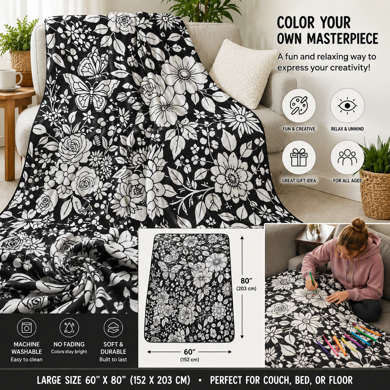My Cozy Doodle Moments Blanket