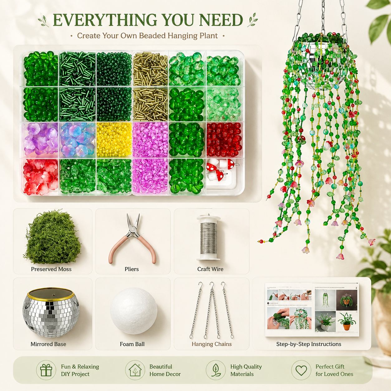  DIY Flower Leaf Beaded Plant Kit 