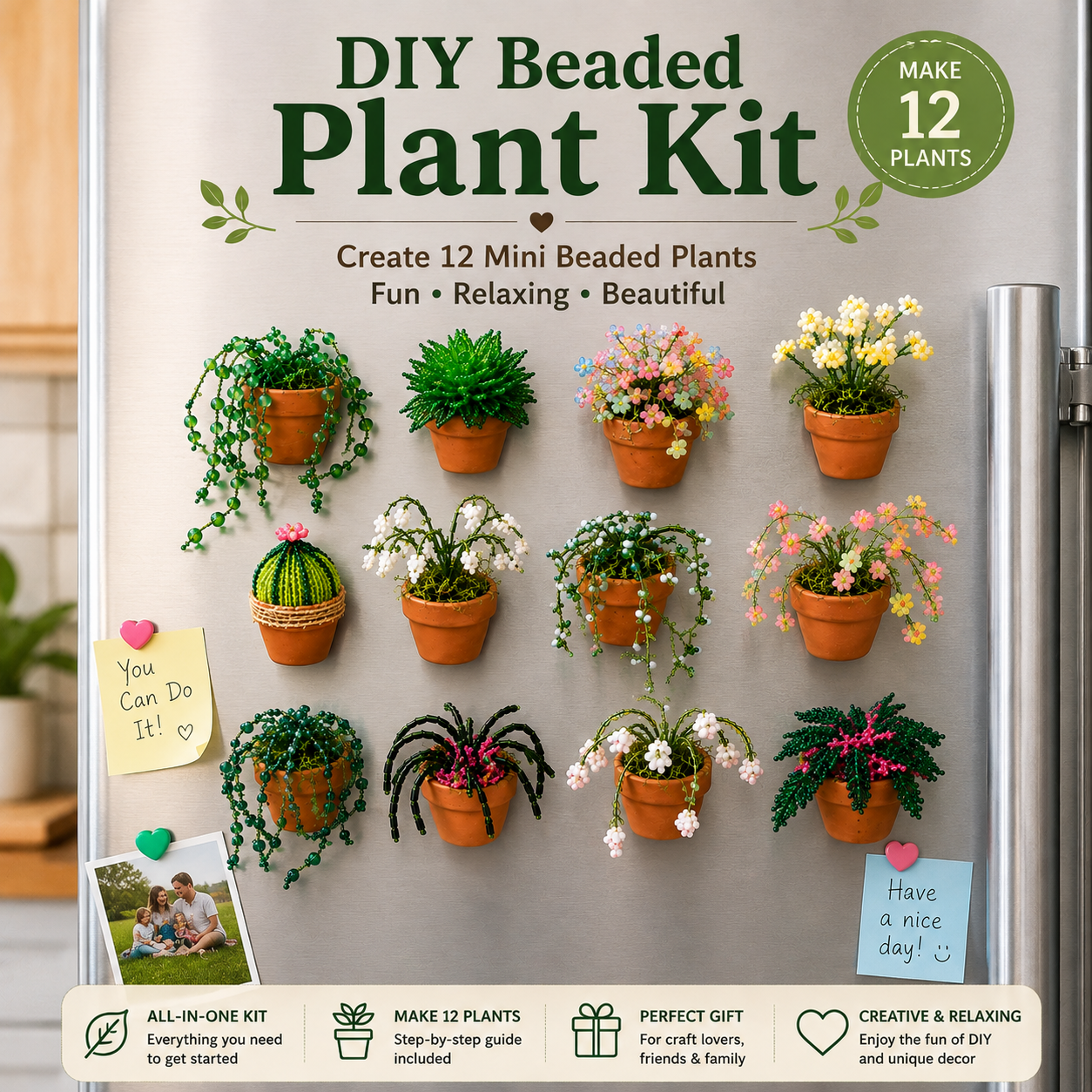 DIY Beaded Plant Magnet Kit