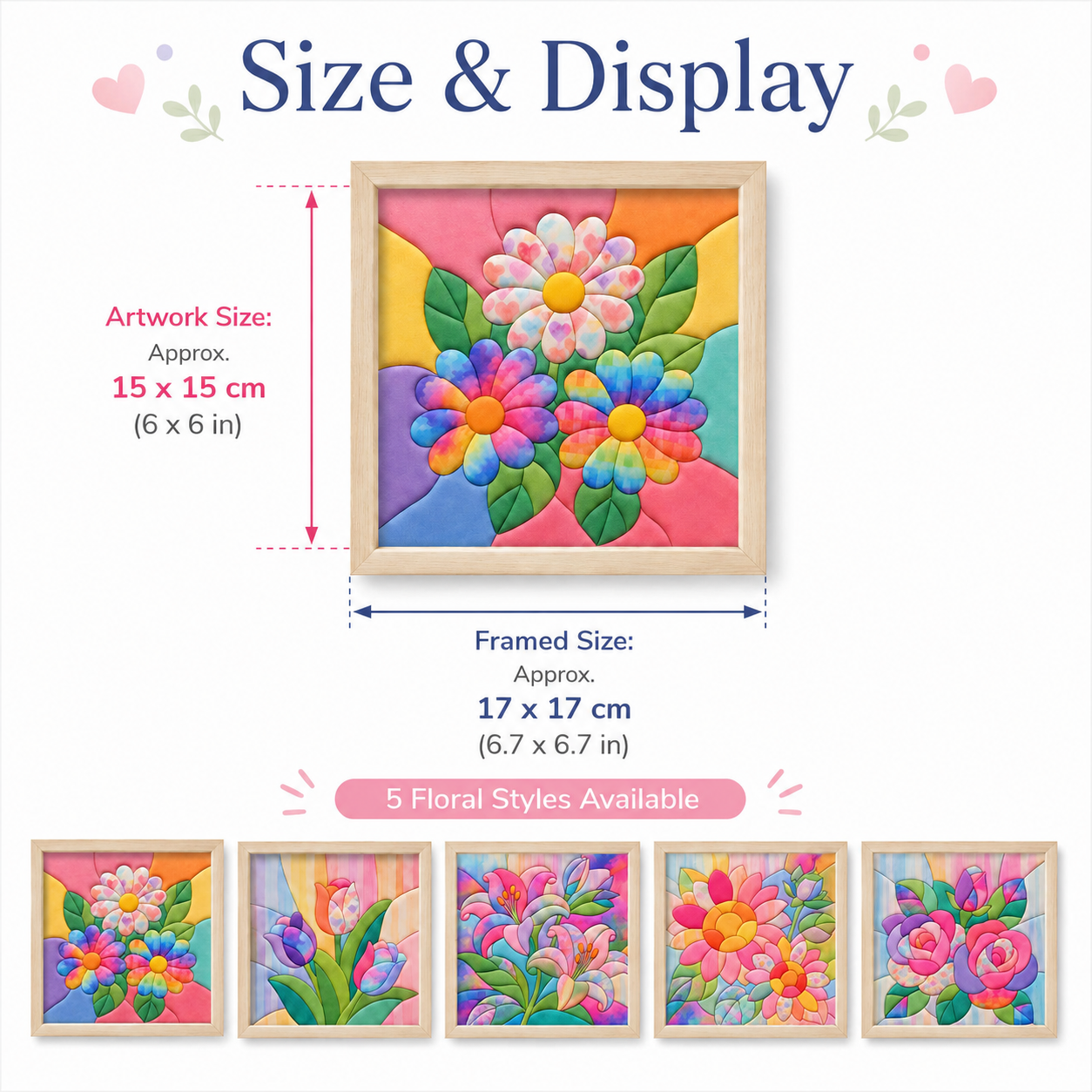 Kinusaiga Colorful Floral Fabric Art DIY Kit